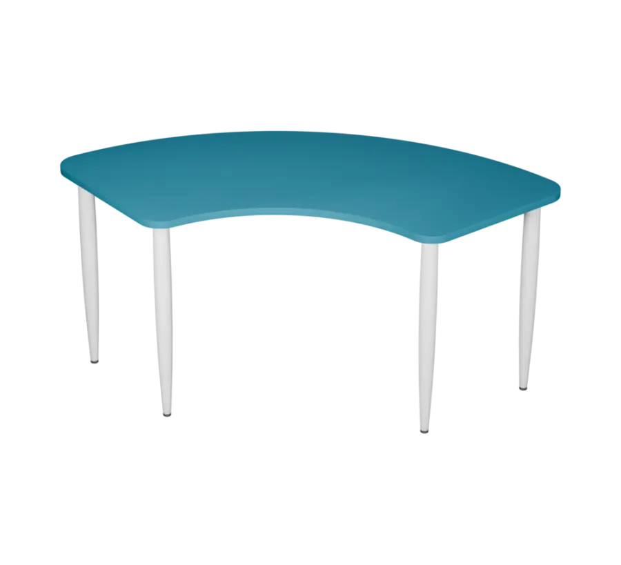 PLAYFORM 228 modulární hravé stoly, výška 750 mm, kovová podnož bílá, deska 25 mm, skandinávská modr